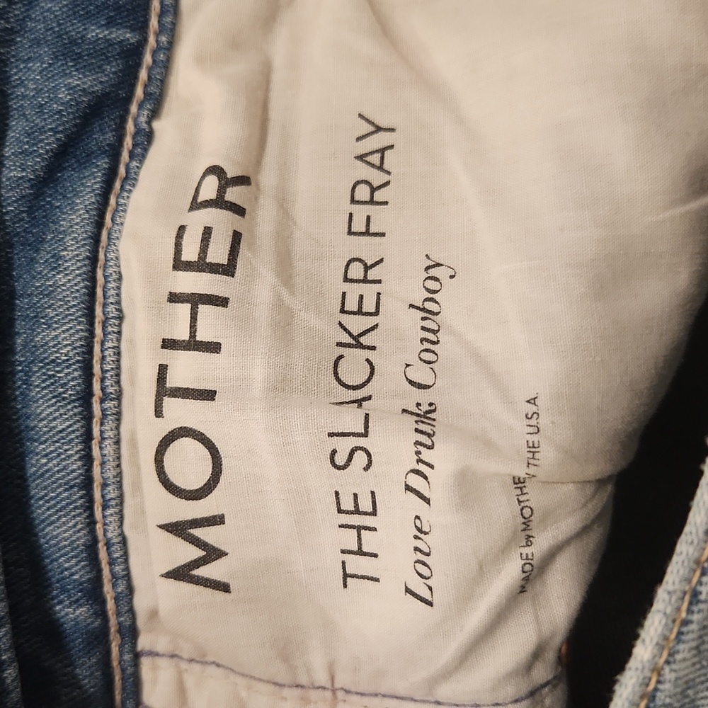 MOTHER The Slacker Fray Jeans in Wash- Love Drunk Cowboy Size 32! - Picture 3 of 14